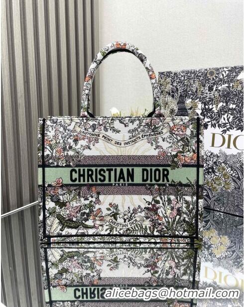 Modern Classic Dior Medium Book Tote Bag in Ecru Multicolor Dior 4 Saisons Automne Soleil Ecru Multicolor CD2804 Green 2