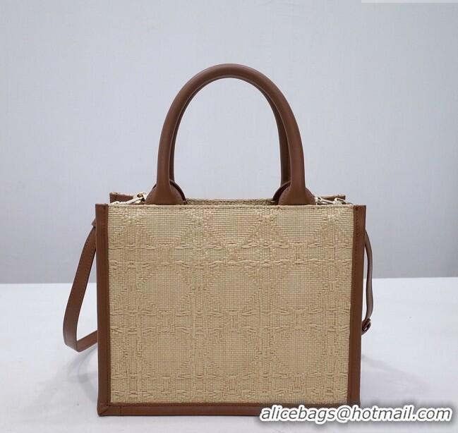 Well Crafted Dior Small Book Tote Bag in Cannage Raffia CD2814 Beige 2024