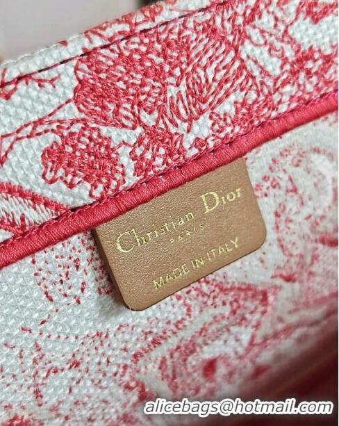 Luxury Classic Dior Small Book Tote Bag in Toile de Jouy Embroidery CD2816 Candy Pink 2024