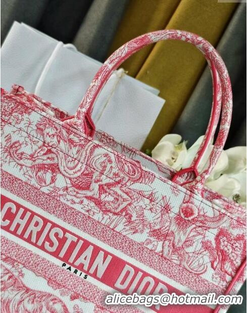 Best Grade Dior Medium Book Tote Bag in Toile de Jouy Embroidery CD2817 Candy Pink 2024