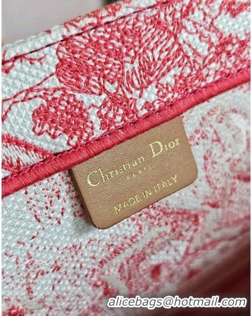 Best Grade Dior Medium Book Tote Bag in Toile de Jouy Embroidery CD2817 Candy Pink 2024