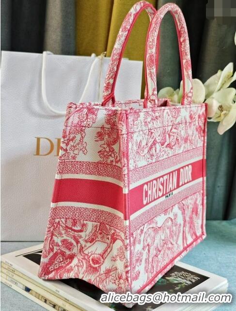 Best Grade Dior Medium Book Tote Bag in Toile de Jouy Embroidery CD2817 Candy Pink 2024