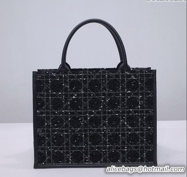 Good Taste Dior Medium Book Tote Bag Bag in Tweed CD2823 Black 2024