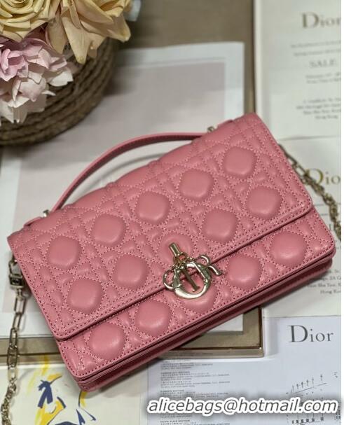 Most Popular Dior My Dior Top Handle Bag Latte Cannage Lambskin CD2831 Pink 2024