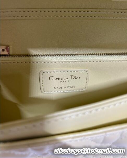 Top Design Dior My Dior Top Handle Bag Latte Cannage Lambskin CD2831 Yellow 2024