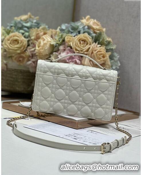 Famous Brand Dior My Dior Top Handle Bag Latte Cannage Lambskin CD2831 White 2024