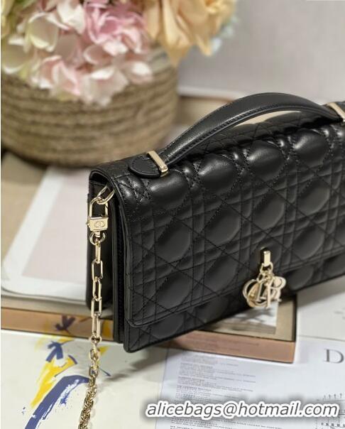 Buy Discount Dior My Dior Top Handle Bag Latte Cannage Lambskin CD2831 Black 2024