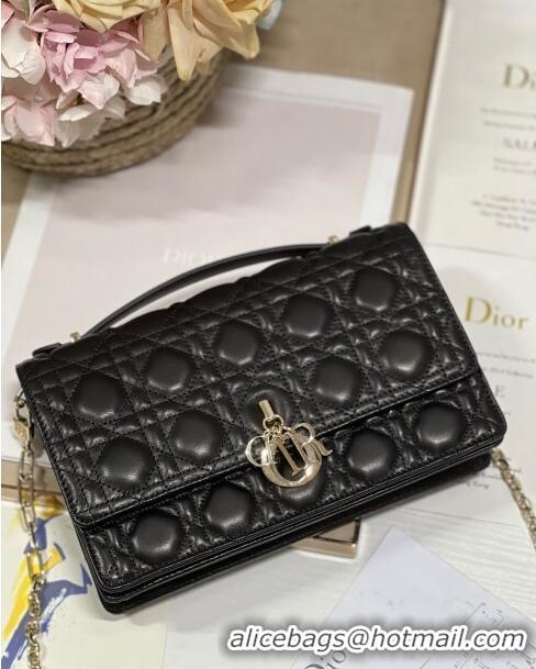 Buy Discount Dior My Dior Top Handle Bag Latte Cannage Lambskin CD2831 Black 2024