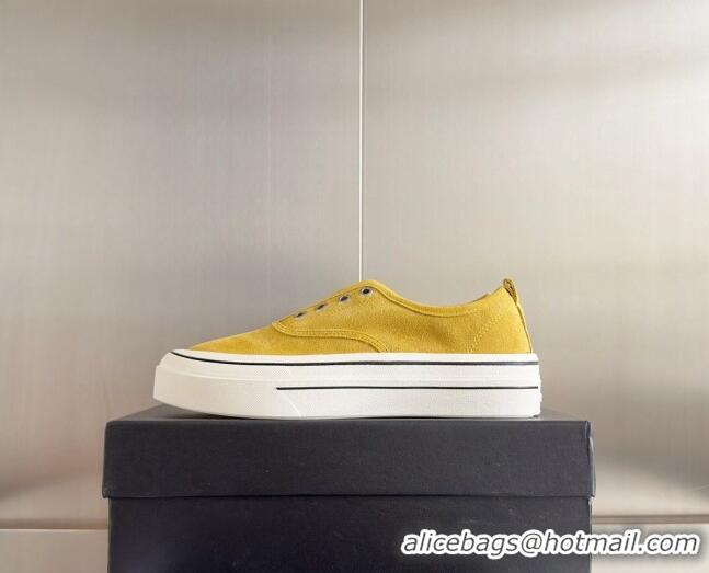 Top Grade Chanel Suede Platform Sneakers Yellow 601108