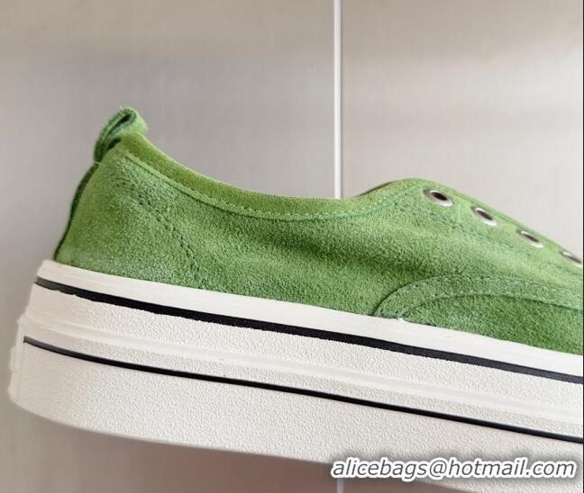 Purchase Chanel Suede Platform Sneakers Green 601109