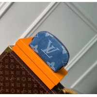 Famous Brand Louis Vuitton Pochette Cosmétique PM Makeup Pouch in Navy Blue Monogram Denim M24316 2024 New LV Remix