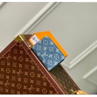 Top Grade Louis Vuitton Lou Wallet in Blue Monogram Denim M83160 2024 New LV Remix