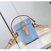 New Style Louis Vuitton Astor Mini Bag in Monogram Vernis Leather M24099 Light Blue 2024 New LV Remix