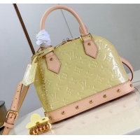 Luxurious Louis Vuitton Alma BB Bag in Monogram Vernis Leather M24063 Chic Pink/Yellow 2024 New LV Remix