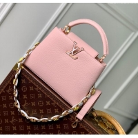 Inexpensive Louis Vuitton Capucines BB Bag in Taurillon Leather M23280 Pink 2024