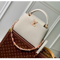 Best Price Louis Vuitton Capucines MM Bag in Taurillon Leather M23199 Ice Grey 2024