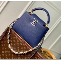 New Release Creation Louis Vuitton Capucines BB Bag in Taurillon Leather M23280 Blue 2024