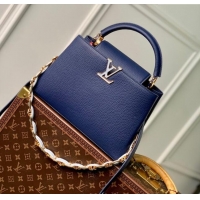 Grade Quality Louis Vuitton Capucines MM Bag in Taurillon Leather M23199 Blue 2024