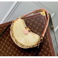 Luxurious Louis Vuitton Croissant PM Bag in Monogram Vernis Embossed Cowhide leather M24020 Yellow 2024