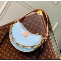 Buy Classic Louis Vuitton Croissant PM Bag in Monogram Vernis Embossed Cowhide leather M24021 Blue 2024