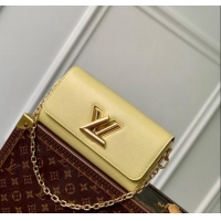 Cheapest Louis Vuitton Twist West Bag in Epi Leather M24548 Yellow 2024