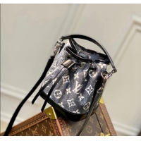 Big Discount Louis Vuitton Nano Noé Bucket Bag in Black Faded Denim Jacquard M46449 2024