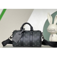 Promotional Louis Vuitton Men's Keepall Bandoulière 25 Bag in Monogram Taurillon Leather M20900 Black 2024