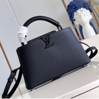 Promotional Louis Vuitton Capucines East-West Small Bag in Matte Calfskin M23955 All Black 2024