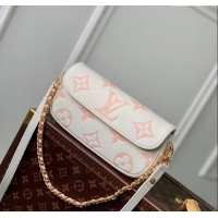 Promotional Louis Vuitton Wallet on Chain Ivy in Monogram Leather M83026 White/Peachy Pink 2024