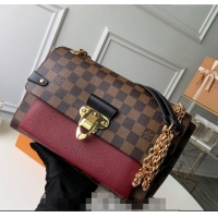 Top Quality Louis Vuitton Vavin PM Bag in Damier Ebene Canvas N40113 Burgundy 2024