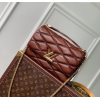 Best Price Louis Vuitton GO-14 GM Shoulder Bag in Quilted Lambskin M23689 Brown 2024