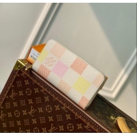 Inexpensive Louis Vuitton Zippy Wallet in Damier Giant Canvas N40748 Peach Pink 2024