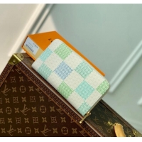 Top Grade Louis Vuitton Zippy Wallet in Damier Giant Canvas N40748 Pistachio Green 2024