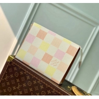 Good Quality Louis Vuitton Pochette Accessoires Pouch in Damier Giant Canvas N47542 Peach Pink 2024