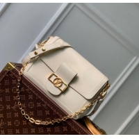 Best Quality Louis Vuitton Dauphine Soft MM Shoulder bag in Calfskin M25050 White 2024