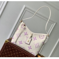 Top Quality Louis Vuitton CarryAll PM Hobo Bag in Bicolor Monogram Leather M24141 White/Purple 2024