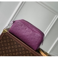 Super Quality Louis Vuitton Dopp Kit Toilet Clutch in Taurillon Monogram Leather M82576 Purple 2024