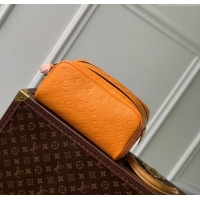 Modern Classic Louis Vuitton Dopp Kit Toilet Clutch in Taurillon Monogram Leather M82576 Orange Yellow 2024