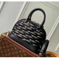 Traditional Specials Louis Vuitton Alma BB Bag in Quilted Lambskin withStud M83019 Black 2024