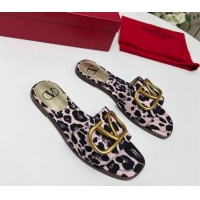 1:1 aaaaa Valentino VLogo Printed Flat Slide Sandals Light Pink 429068