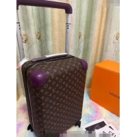 Unique Grade Louis Vuitton Horizon Luggage Travel Bag 55cm in Classci Monogram Canvas 0417 Purple 2024