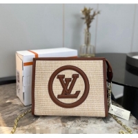 Trendy Design Louis Vuitton Straw MM Pouch with Chain Mini bag V0513 Brown 2024