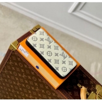 Famous Brand Louis Vuitton Zippy Vertical Wallet in Monogram Shadow Calfskin M83381 White 2024