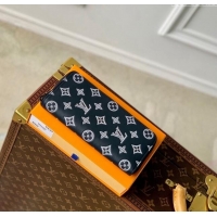 Top Quality Louis Vuitton Zippy Vertical Wallet in Monogram Shadow Calfskin M83381 Ink Blue 2024