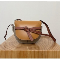 Top Quality Loewe Small Gate Dual Bag in Soft Calfskin L0301 Caramel/Etope 2024 Top