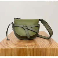 Grade Quality Loewe Small Gate Dual Bag in Soft Calfskin and Jacquard Strap L0301 Olive Green 2024 Top