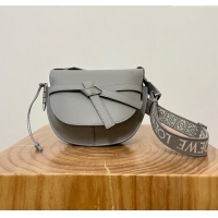 Market Sells Loewe Small Gate Dual Bag in Soft Calfskin and Jacquard Strap L0301 Pearl Grey 2024 Top