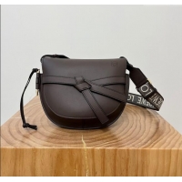 Most Popular Loewe Small Gate Dual Bag in Soft Calfskin and Jacquard Strap L0301 Coffee 2024 Top