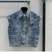 Market Sells Chanel Denim Vest CH053103 Blue 2024