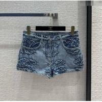 Original Cheap Chanel Denim Shorts CH053104 Blue 2024